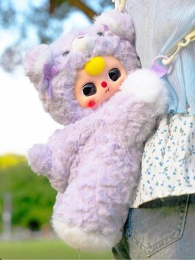 Baby Three 400% Hugging Baby Backpack Plush, Sweetheart Bear Confirmed, Purple